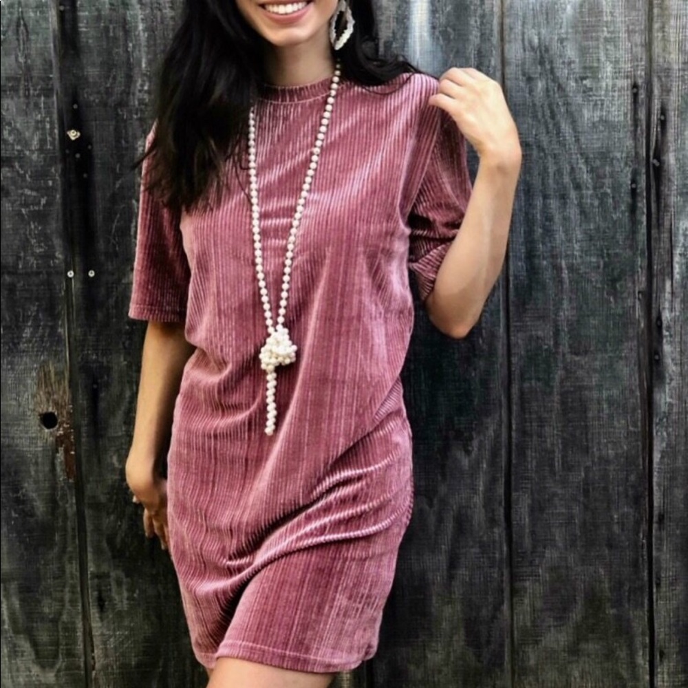 Velvet ribbed dress